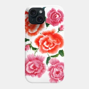 Bouquet of watercolor roses Phone Case