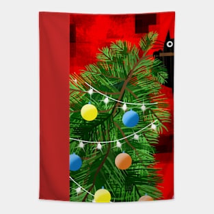 The Falling Christmas Tree Tapestry