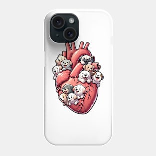 Adorable dog lover Anatomical Heart artwork Phone Case