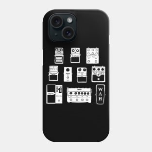 Guitar Pedals Black & White Music Gear Graphic Guitarist Bassist Gift Phone Case