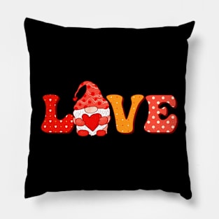 Vintage Valentine Gnome in the word Love Pillow