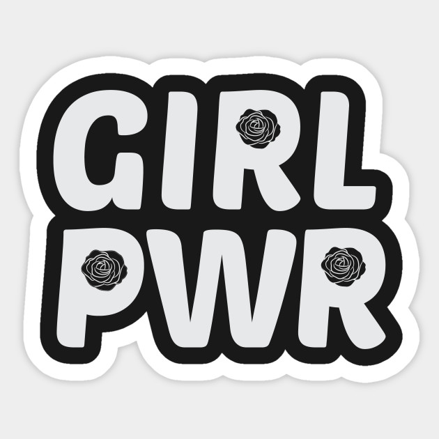 Girl Power Rose Logo Girl Sticker Teepublic