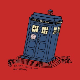 Tardis with Doctor Who Theme Music T-Shirt