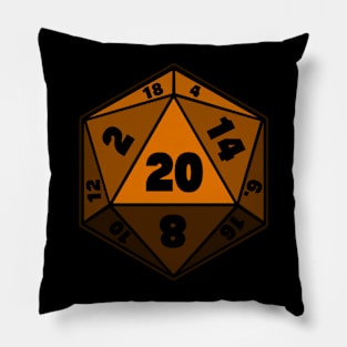 Orange D20 Dice Pillow