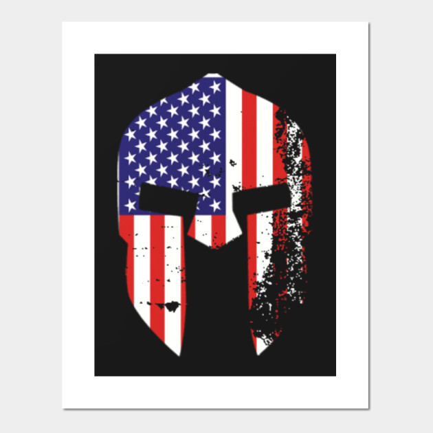 Molon Labe Spartan Helmet American Flag