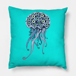 Blue Jellyfish Pillow