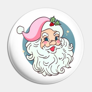 Retro Vintage Pink Santa Claus Funny Pink Christmas Pin