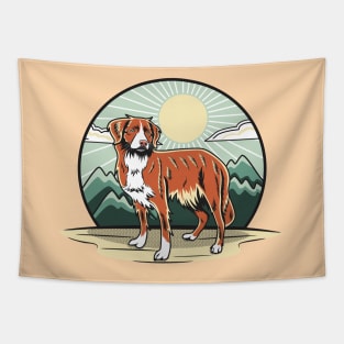 Toller Nova Scotia Duck Tolling Retriever Hiking Day Tapestry