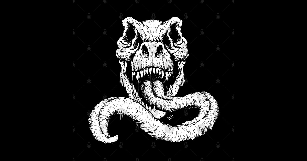 TRex Tongue Dark T Rex Sticker TeePublic