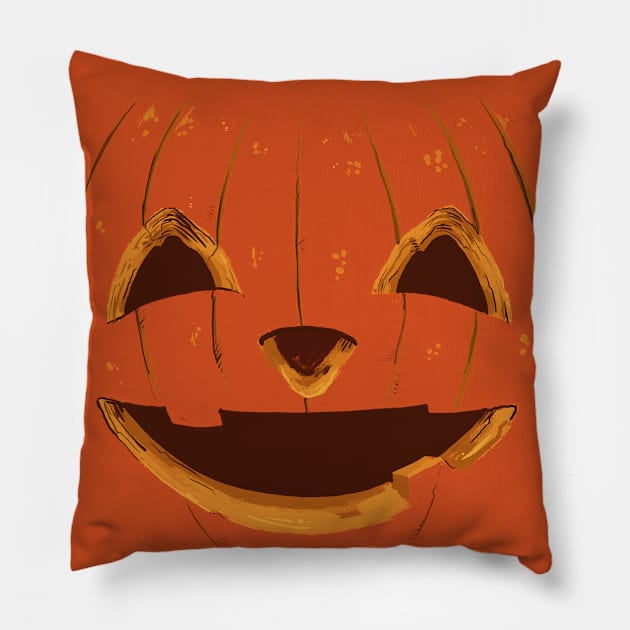 Jack o lantern face costume Pillow by Carlos CD