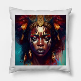 Powerful African Warrior Woman #3 Pillow