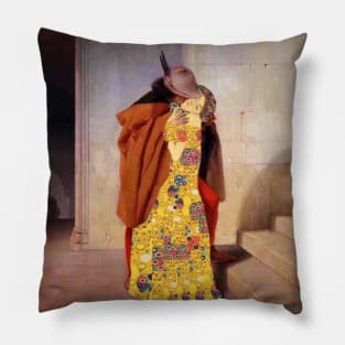 Klimt & Hayez kiss (parody) Pillow