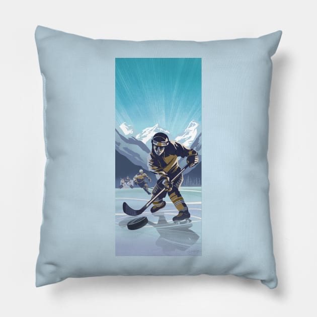Lake Ice Hockey Pillow by SFDesignstudio