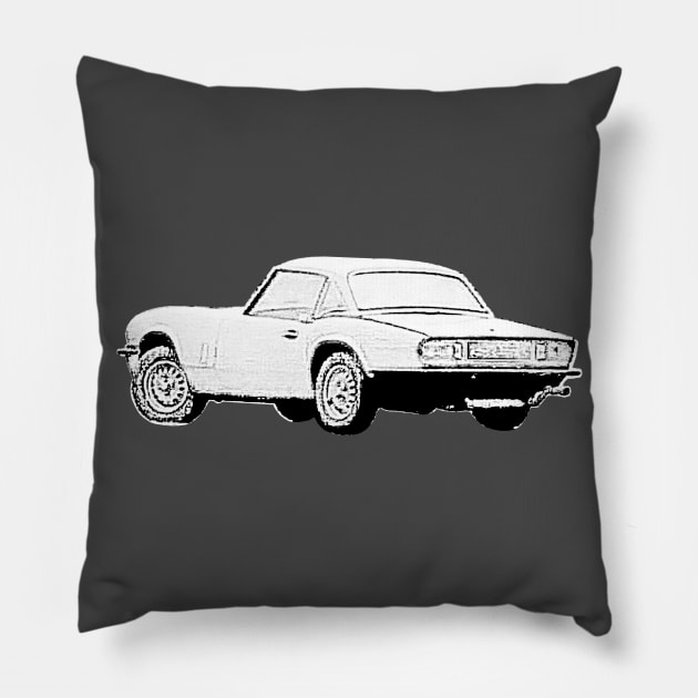 Classic Triumph Spitfire British sports car Pillow by soitwouldseem