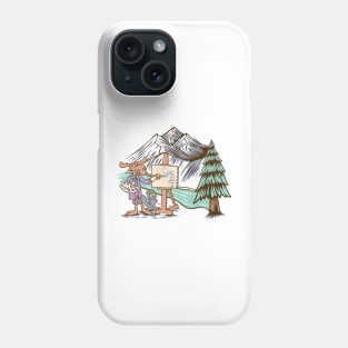 Rocky and Bullwinkle Paint the Mountains Phone Case