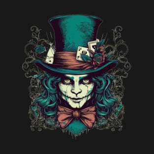 Creepy Madhatter with Green Hair T-Shirt