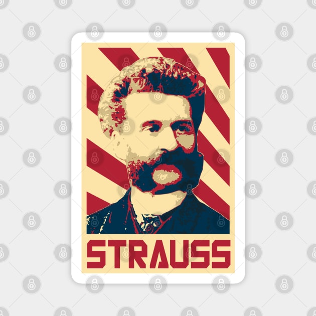 Johann Strauss II Retro Propaganda Magnet by Nerd_art