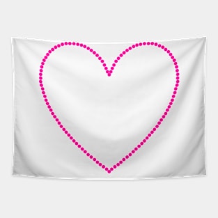 Pink Heart Outline Tapestry