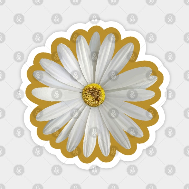 Marguerite Simple Flower Cut Out Magnet by taiche