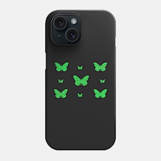 Green Faux Glitter Butterflies Phone Case