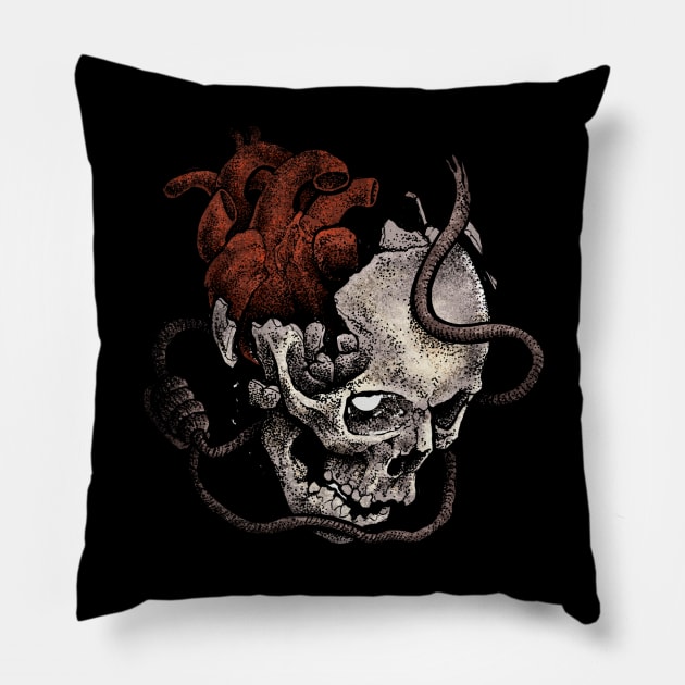 Skull Heart Pillow by DiegoSpezzoni