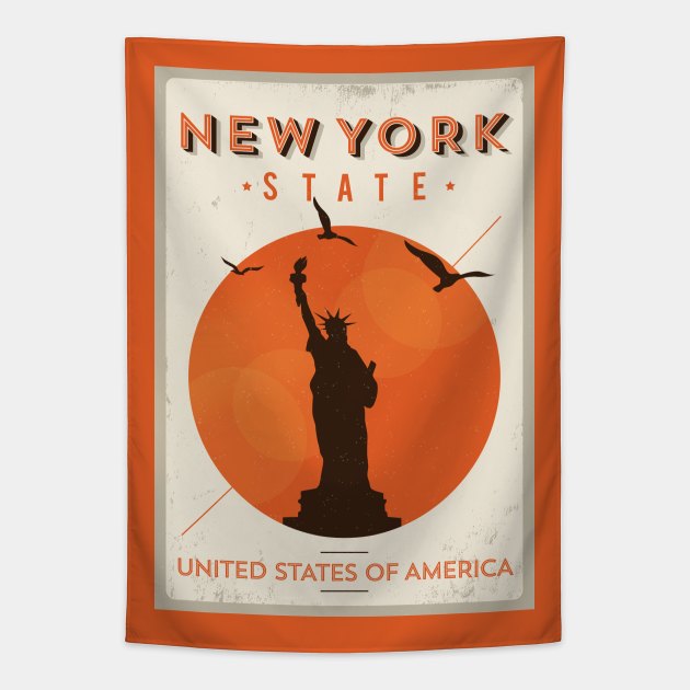 New York Retro Tapestry by kursatunsal