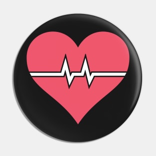 Cute Nurse Heart & Heartbeat Pin