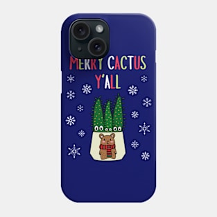 Merry Cactus Y'all - Eves Pin Cacti In Christmas Bear Pot Phone Case