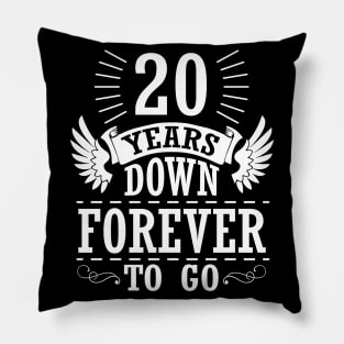 20 Years Down Forever To Go Happy Wedding Marry Anniversary Memory Since 2000 Pillow