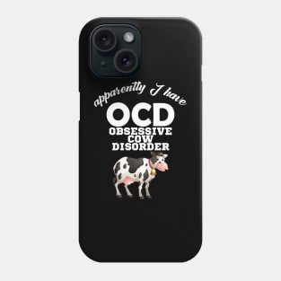 Funny ocd obsessive cow disorder Phone Case