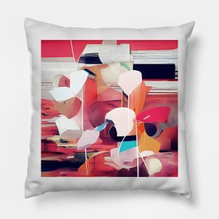 Bold Colorful Abstract Collage Pillow