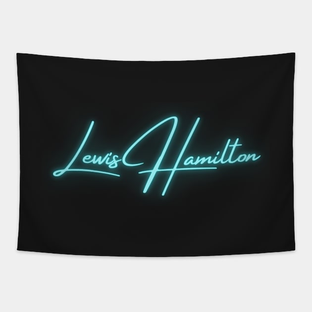 Lewis Hamilton Formula One neon Tapestry by little-axii