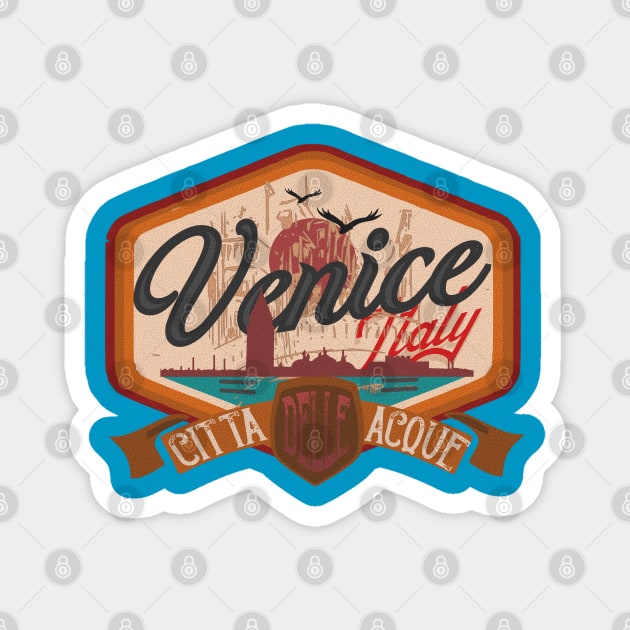 Venice Italy vintage label logo Magnet by SpaceWiz95