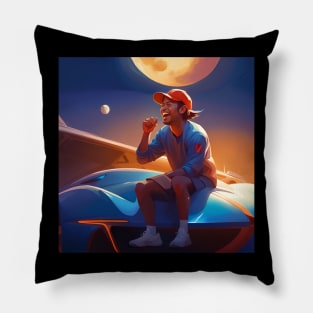 Baseball player illustration Pillow