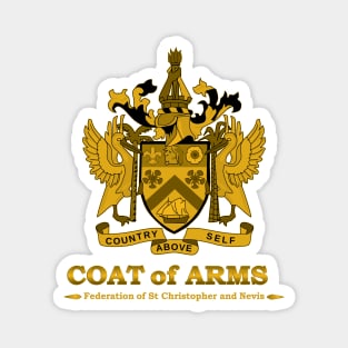 St Kitts and Nevis Coat of Arms Gold Magnet