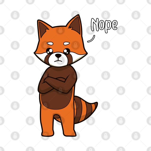 Red Panda nay-sayer - Nope by Modern Medieval Design