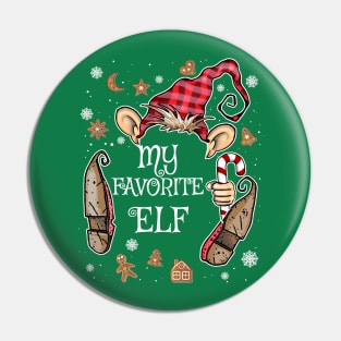 Cute My Favorite Elf Christmas Costume Pin