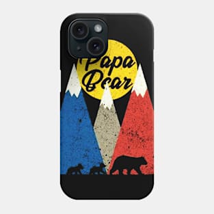 Papa Bear Two Cubs Walking in Mountains Phone Case