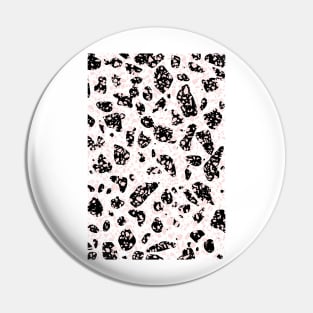 Tripple Terrazzo - Rose Pink Black  White Modern Speckle Pattern Pin