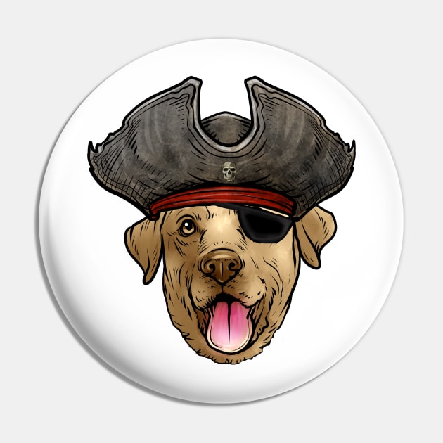 Yellow Labrador Retriever Pirate Pin by whyitsme