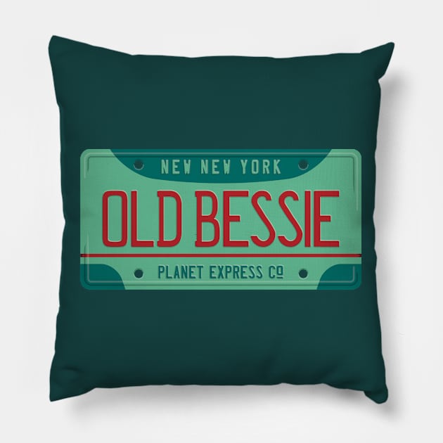 Old Bessie license plate Pillow by DCLawrenceUK