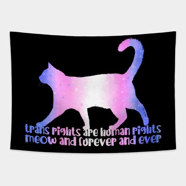 Trans Rights Meow And Furever Tapestry by Art by Veya