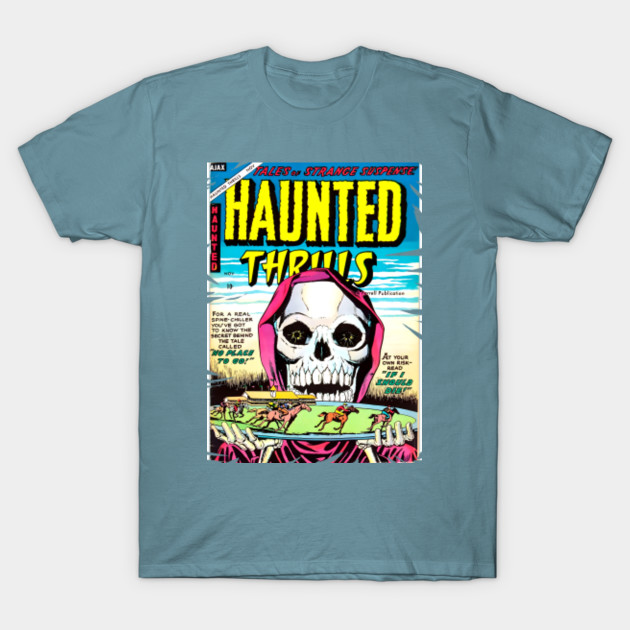 Discover Vintage Horror Comic Cover Haunted Thrills - Vintage Comic Book Cover - T-Shirt