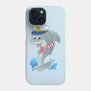 blue captain dolphin Phone Case