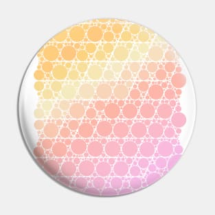 Light Pastel Peach and Pink Geometric Bubbles Abstract Pattern Pin