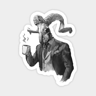 Humanoid Ram Skull in a Suit Magnet