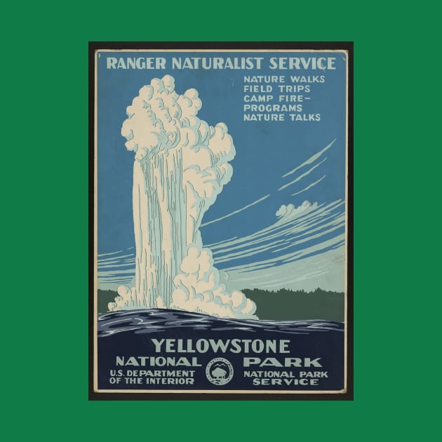 Vintage Yellowstone National Park Poster by DavidIWilliams