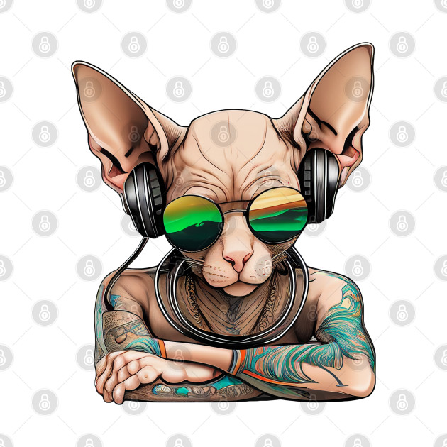 Dj Sphynx Cat by ZUCCACIYECIBO