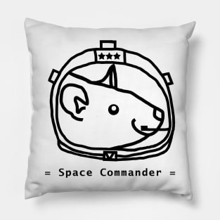 Space Commander Rat Astronaut Portrait Pillow