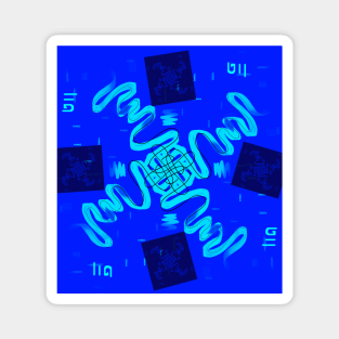 Blue pattern Magnet